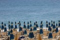 Umbrellas on the beach in Savona Royalty Free Stock Photo